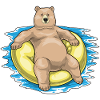 Bear Swimming Swim Ring Summer