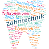 Zahntechnik Wordcloud bunt