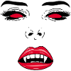 Visage de femme vampire