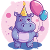 Hippopotame Anniversaire BD