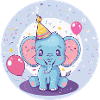 Bande dessinée d’anniversaire d’éléphant