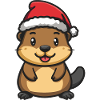Beaver Christmas Cute
