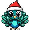 Paon oiseau Noël mignon