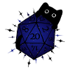 Pen n papir D20 W20 Cat Night Stars Rollespil