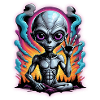Cosmic Alien Meditation Artwork
