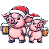 Pig Christmas Beer Crew
