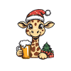 Giraffe Merry Christmas Weihnachten