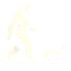 Bigfoot Walking Bulldog Silhouette