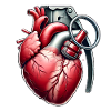 Explosive Heart Grenade Fusion Art