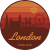 London's skyline in retro sunset