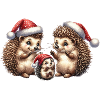Christmas | A cute family of hedgehogs
