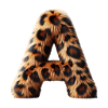 Pörröinen kirjain Leopardikuvio