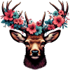 Deer with Flowers