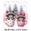 Big brother, little sister raccoons