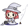 Cute Witch with Cauldron