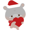 Moo Deng ippopotamo pigmeo Natale amore
