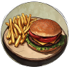 Classic burger with crispy fries