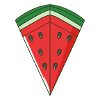 Abstract, unusual watermelon