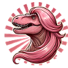 PinkHaired Diva TRex Illustration