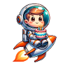 Astronaut Birthday Rocket
