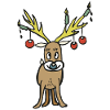 Cute reindeer with yellow antlers