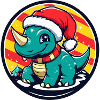 Dinosaur triceratops Christmas animal