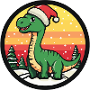 Dinosaur brontosaurus Christmas animal