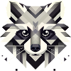 Geometric raccoon in stylish symmetry