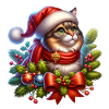 Christmas wreath cat