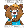 BEAR CLEAN TEETH, HAPPY SMILES