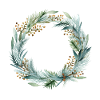 Weihnachtskranz Aquarell