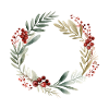 Weihnachtskranz Aquarell