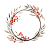 Weihnachtskranz Aquarell