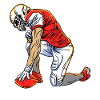 Rugby Footballer Kneeling Football
