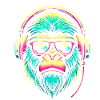 Neon Gorilla avec casque