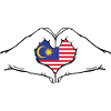Malaysia Flag Hands Heart Shape