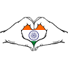 India Flag Hands Heart Shape