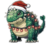 Ankylosaurus Dinosaur Santa Hat Xmas