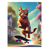 Cat skateboaring