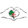 Algeria flag hands heart shape used