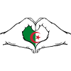 Algeria Flag Hands Heart Shape