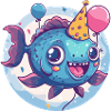 Piranha Fish Birthday Comic