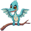 Mystical Blue dinosaur Takes Flight
