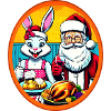 Christmas - Easter Bunny and Santa Claus