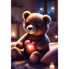 Teddy bear holding a heart