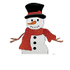 Snowman with red scarf