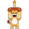 Lion Birthday Candle Cake