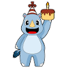 Rhino Birthday Candle Cake