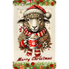 Christmas sheep with hot chocolate