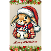 Christmas bunny with hot chocolate